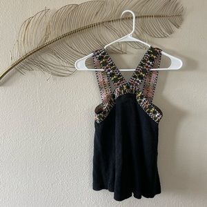 Madewell Knitted and Embroidered Halter Tank